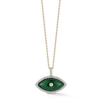 14kt Malachite Marquise Eye of Protection Necklace
