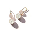 14kt Brilliant Pink Topaz and Baroque Pearl Drop Earrings
