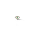 14kt Single Emerald Evil Eye Stud
