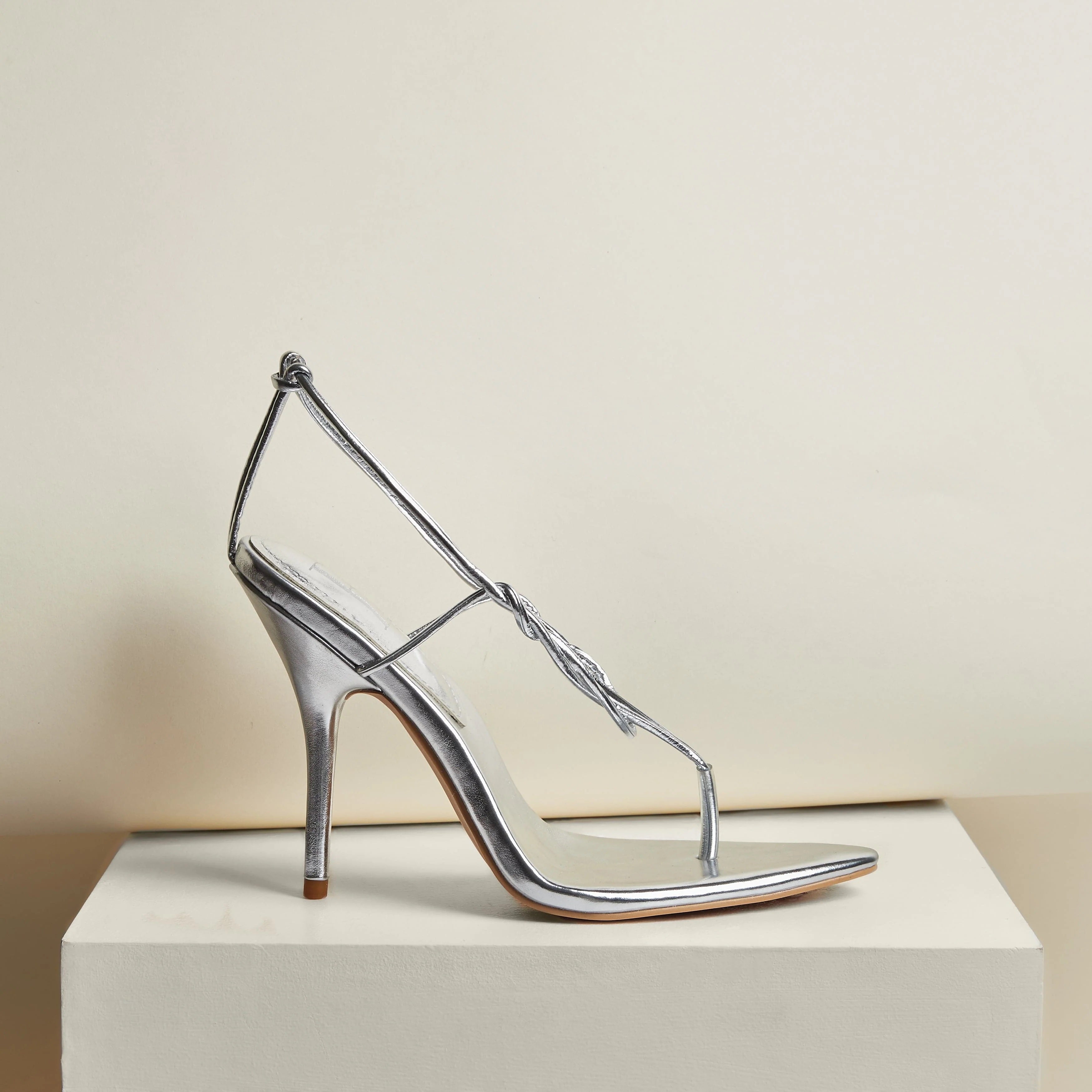 Mid Chrome Knotted 100mm Thong Sandals