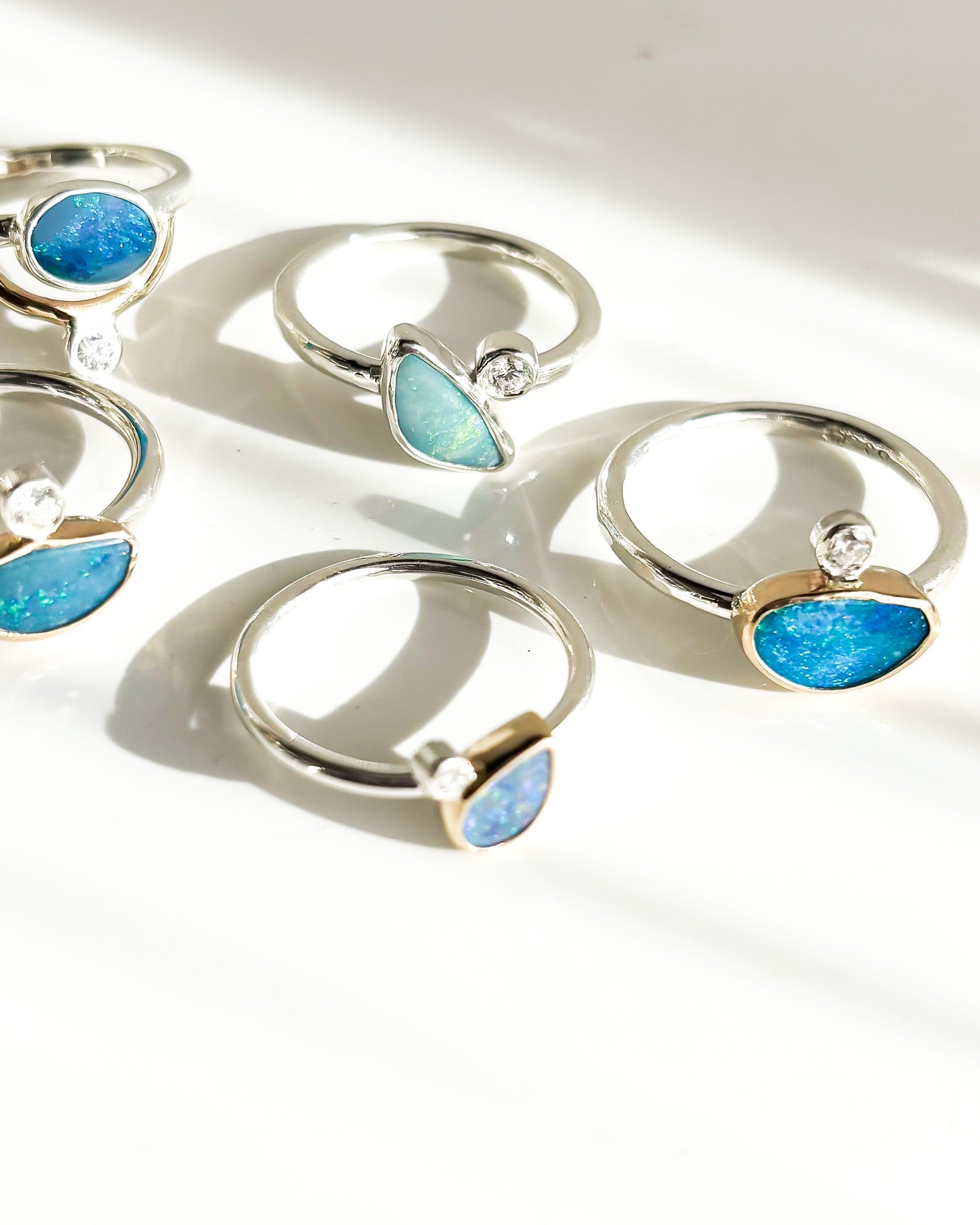 CALLISTO// opal + diamond arc ring