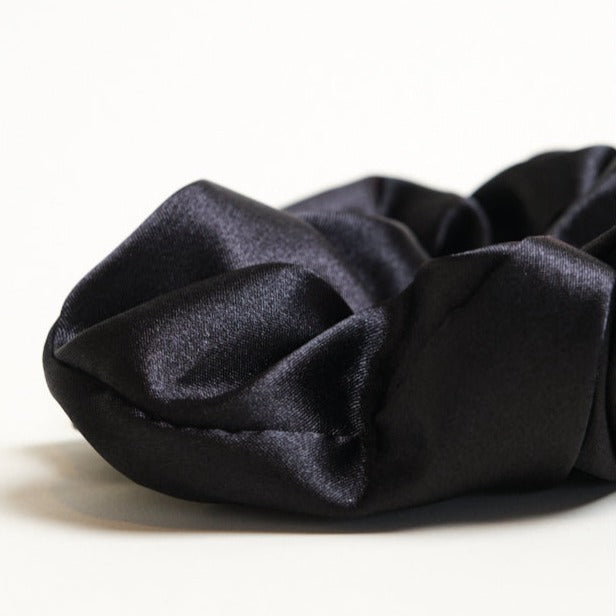 Noir Satin Scrunchie