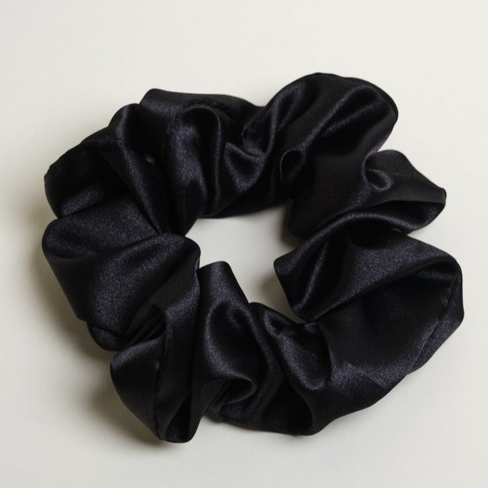 Noir Satin Scrunchie
