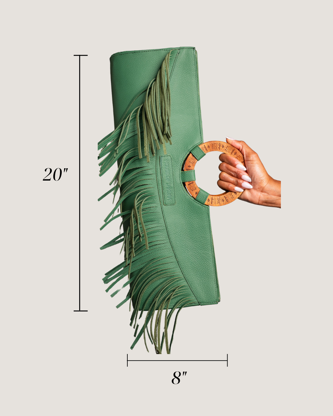 Manaka Statement Clutch -  Shamrock Green Leather