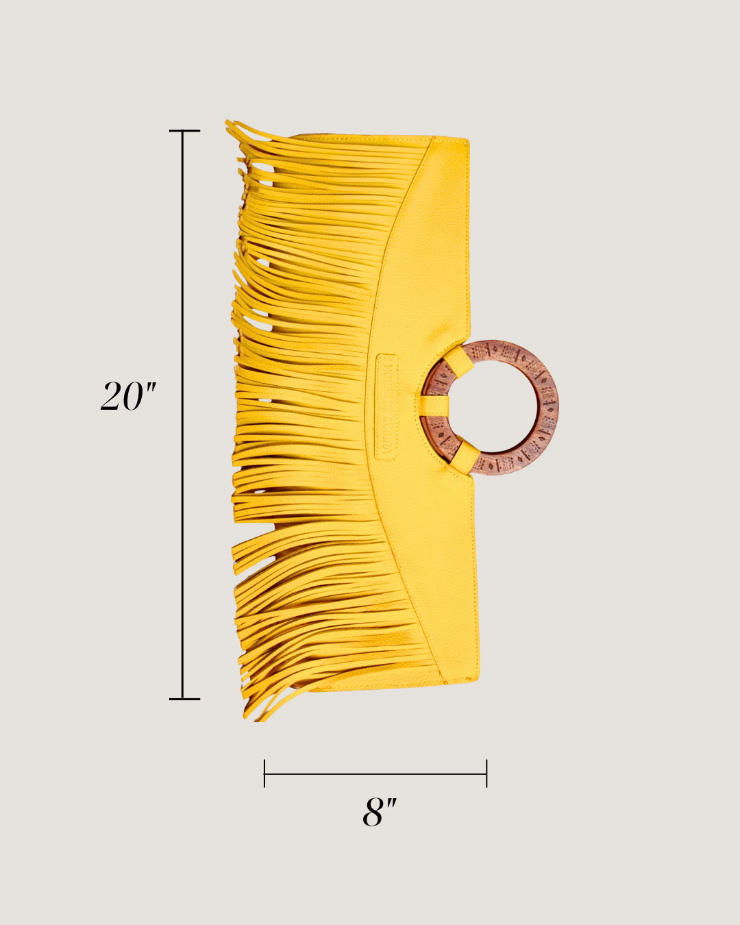 Manaka Statement Clutch - Yellow Leather