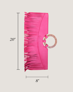 Manaka Statement Clutch - Pink Leather