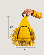 Alpha Fringe Bag – Yellow Leather