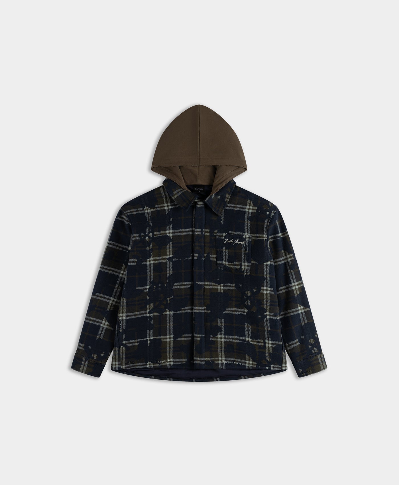 Sky Captain Blue Patched Check Shirt