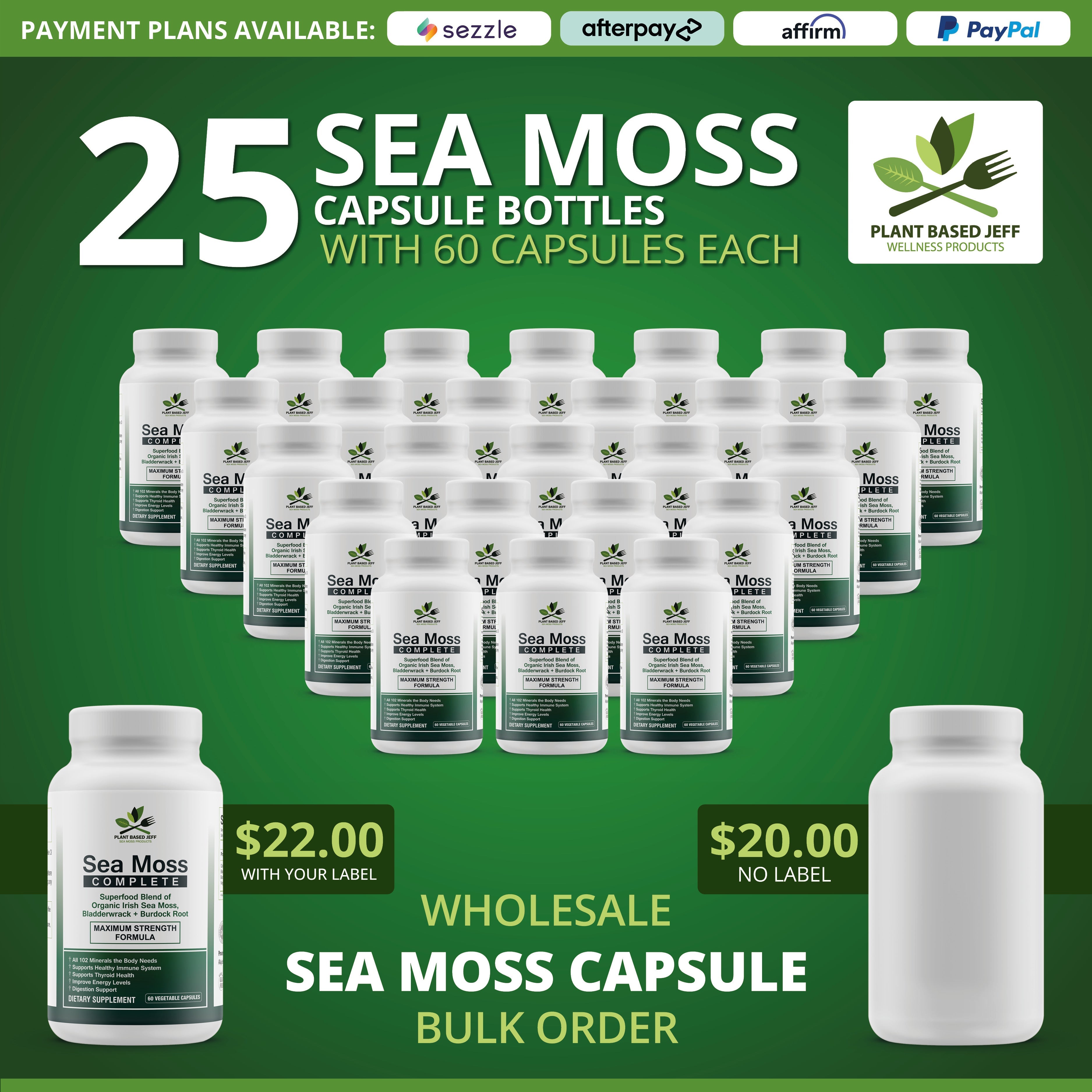 25 SEA MOSS CAPSULES -WHOLESALE (NO LABEL)