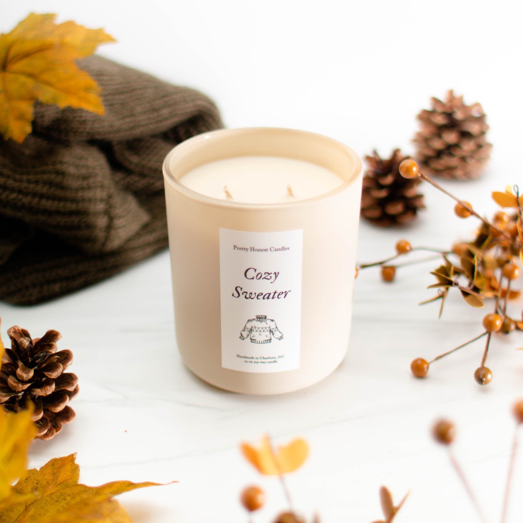 *Pre-Order* Cozy Sweater Soy Candle | Double Wick Fall Candle