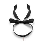 14kt Pink Sapphire and Diamond Cross Black Velvet Choker