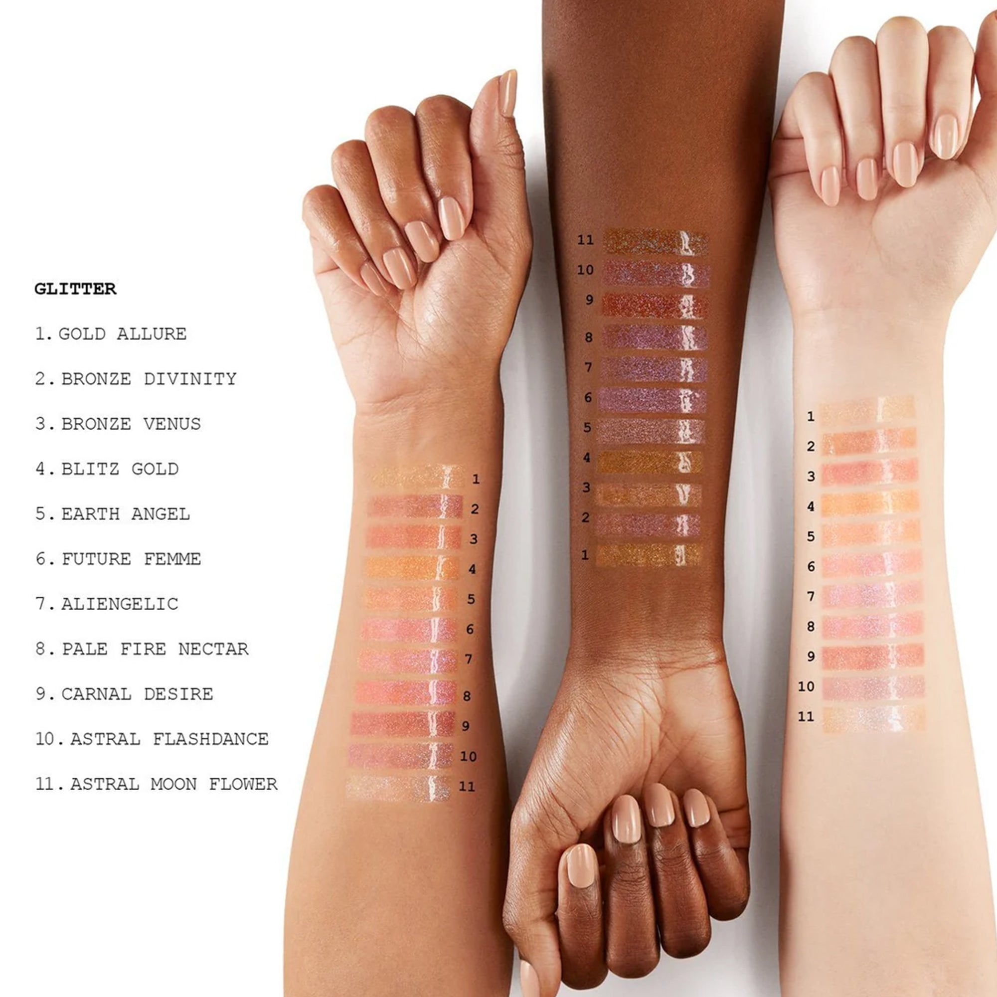 Gold 001 Eyes and Lips: Gold 001, LUST: Gloss in Blitz Gold