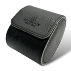 Black litchi leather single slot watch case