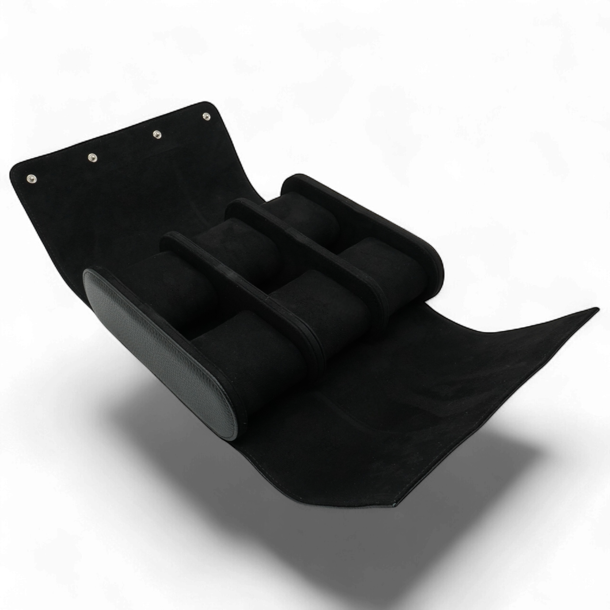 6pcs Black litchi leather watch case