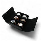 6pcs Black litchi leather watch case