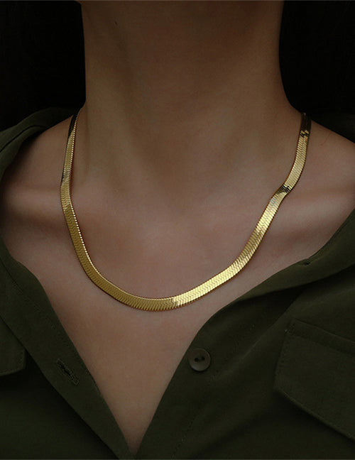 Gold Herringbone Necklace