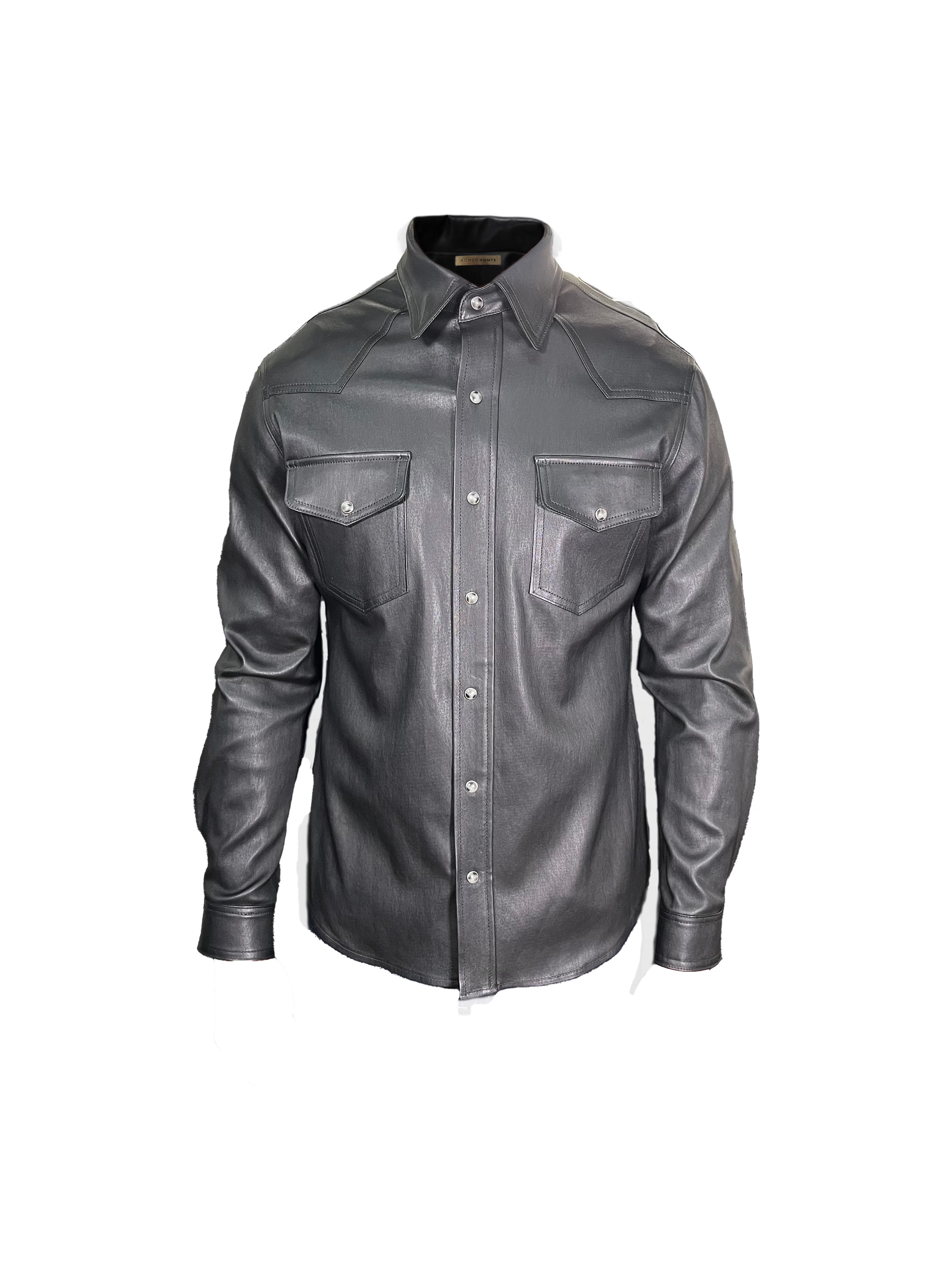 RH WESTERN LEATHER BUTTON DOWN