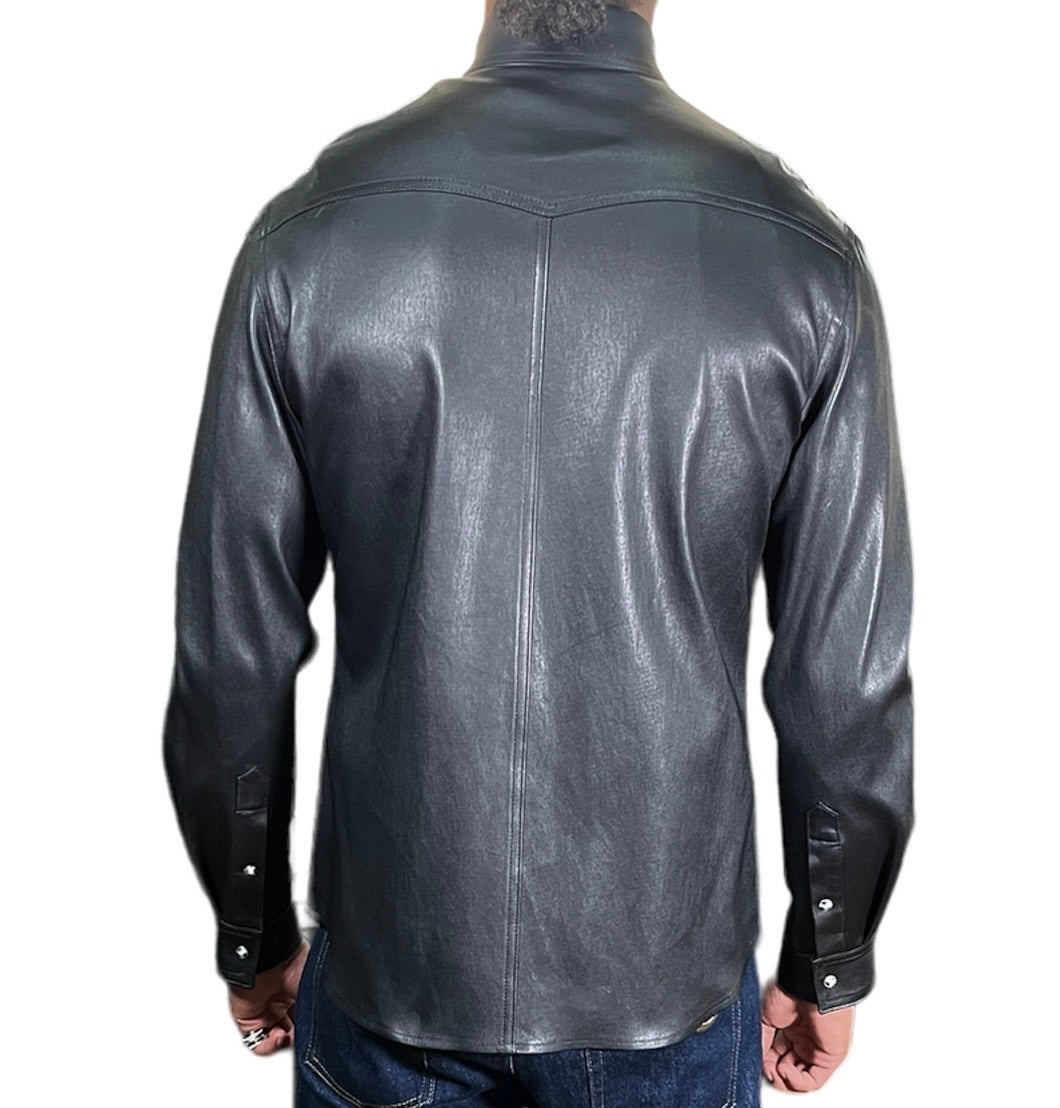 RH WESTERN LEATHER BUTTON DOWN