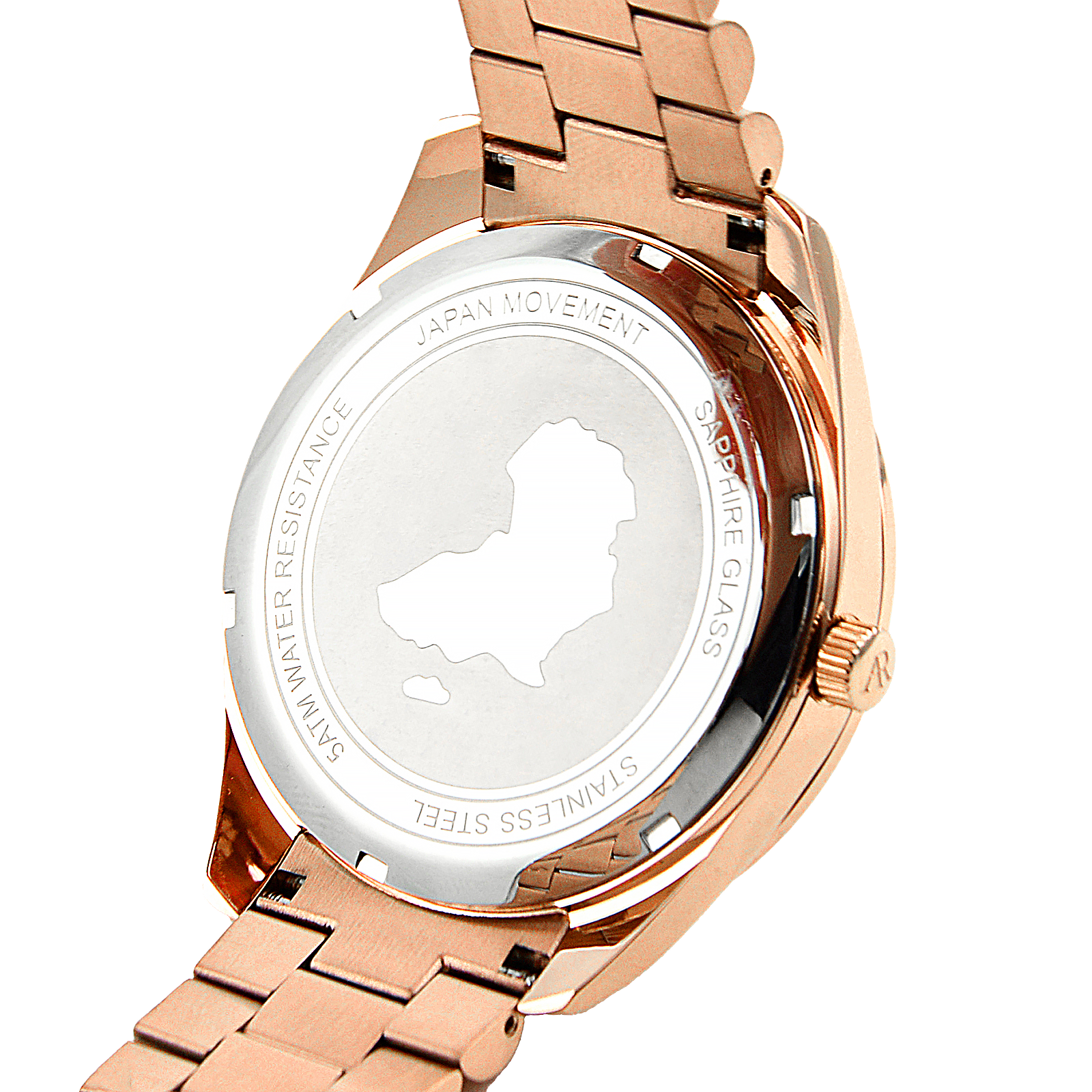 Rosegold/black - black leather strap Villa