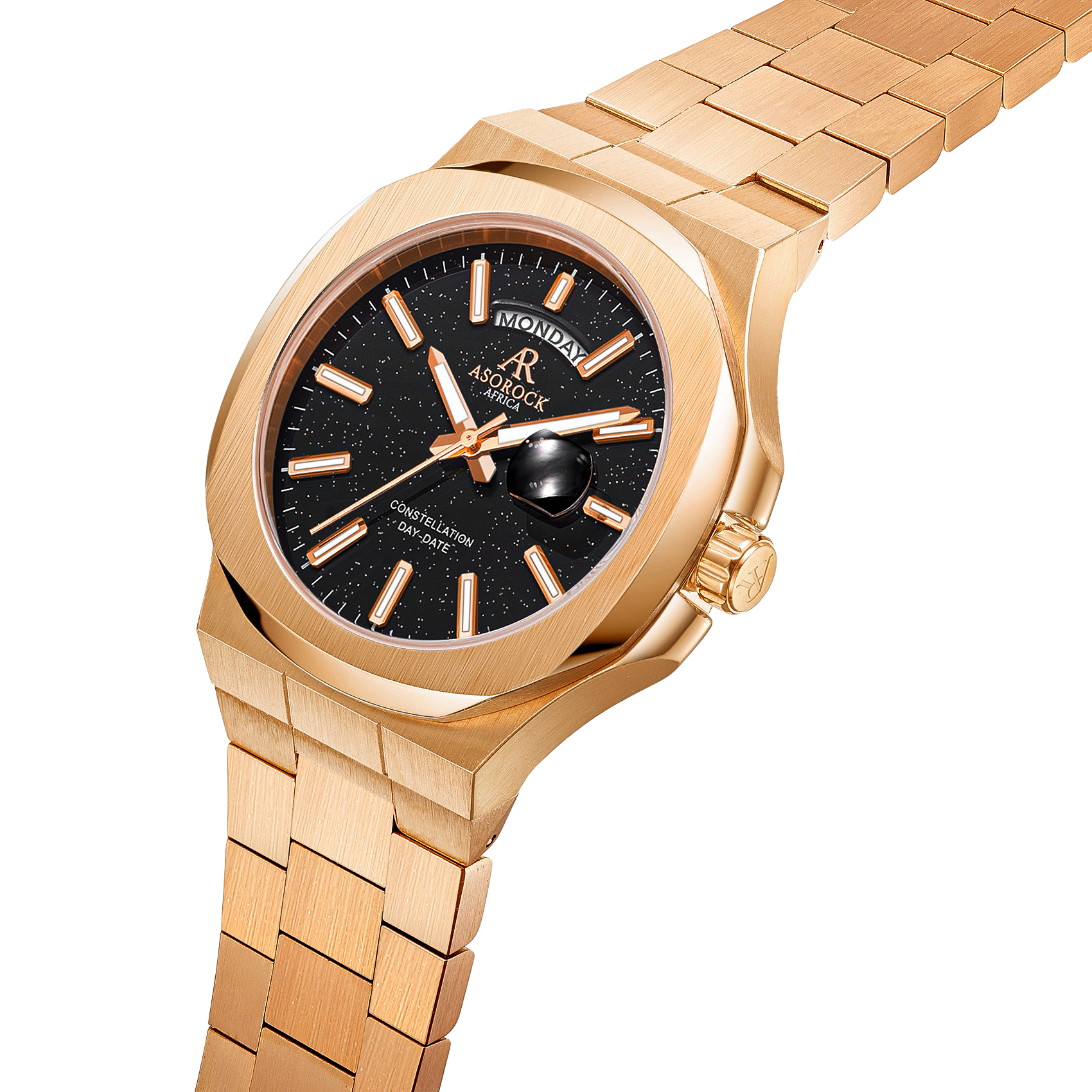 Rosegold/Black plain Constellation Day Date