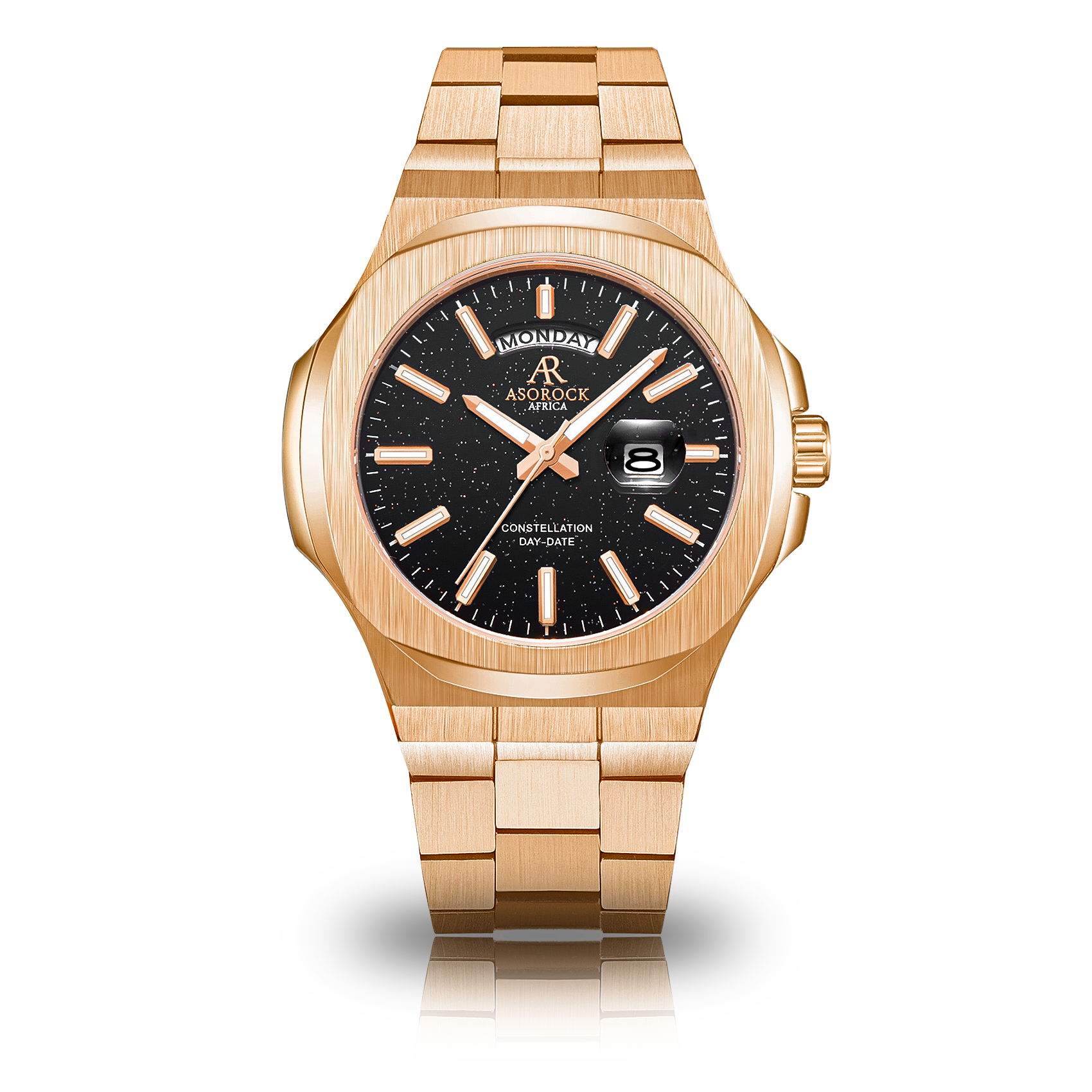 Rosegold/Black plain Constellation Day Date