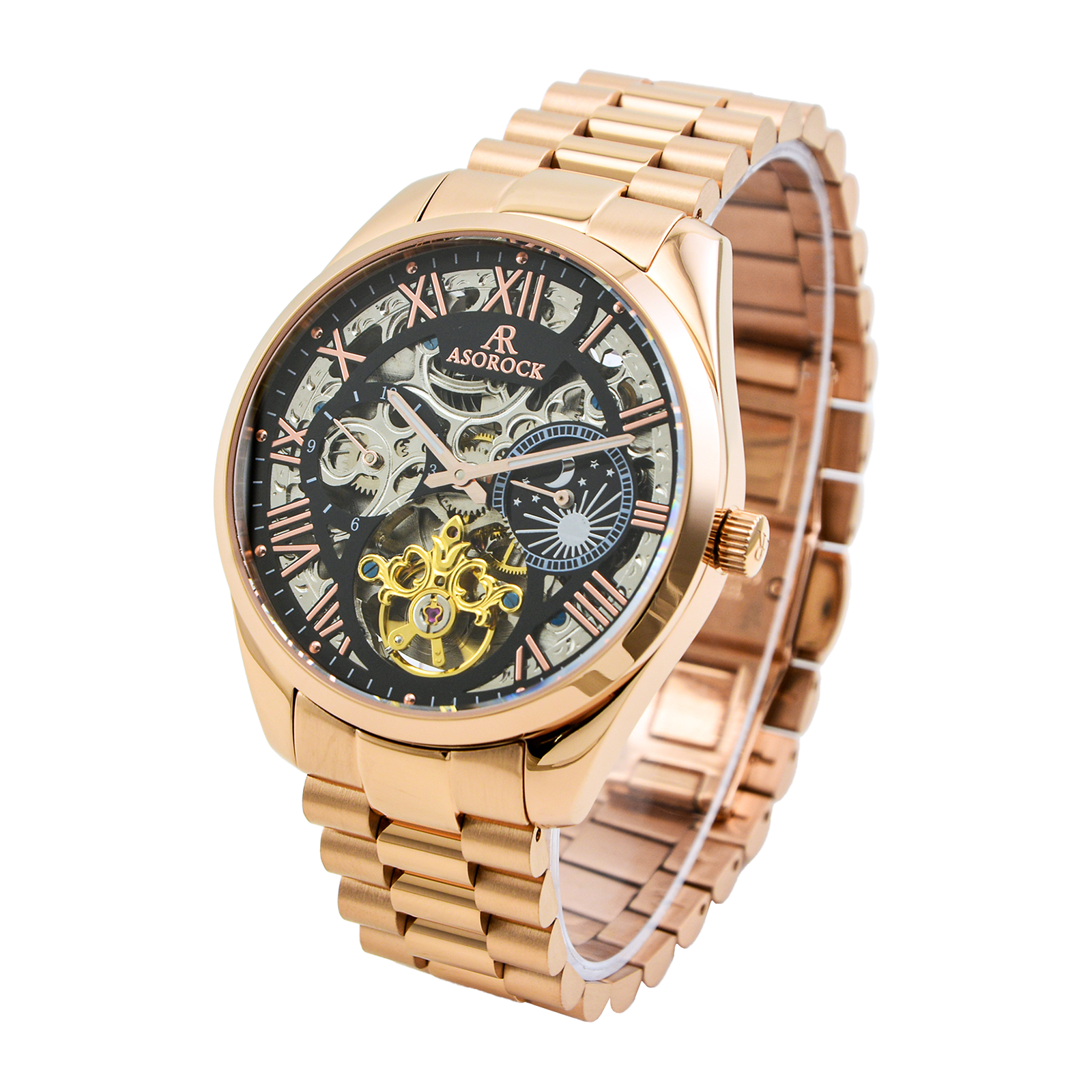 Rosegold/Black Villa Automatic Tourbillon