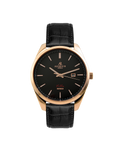 Rosegold/black - black leather strap Villa