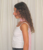 Tallulah skinny scarf in pink crinkle chiffon