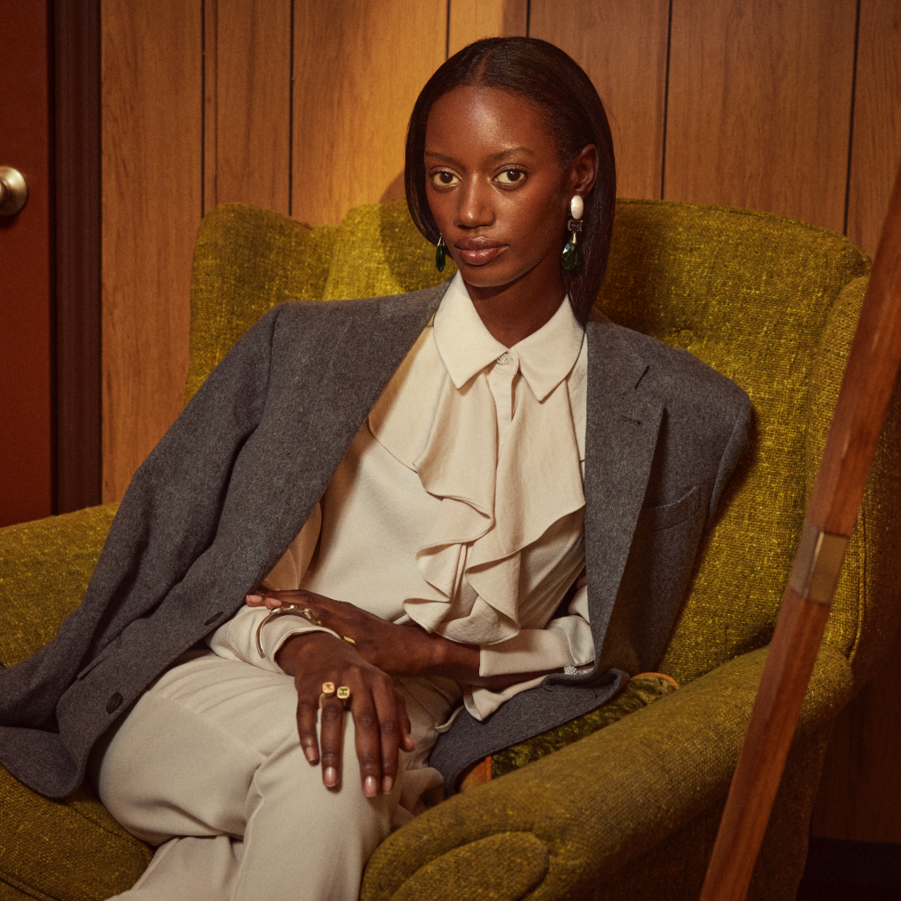 Lila Ring with Citrine + Peridot in Matte Gold