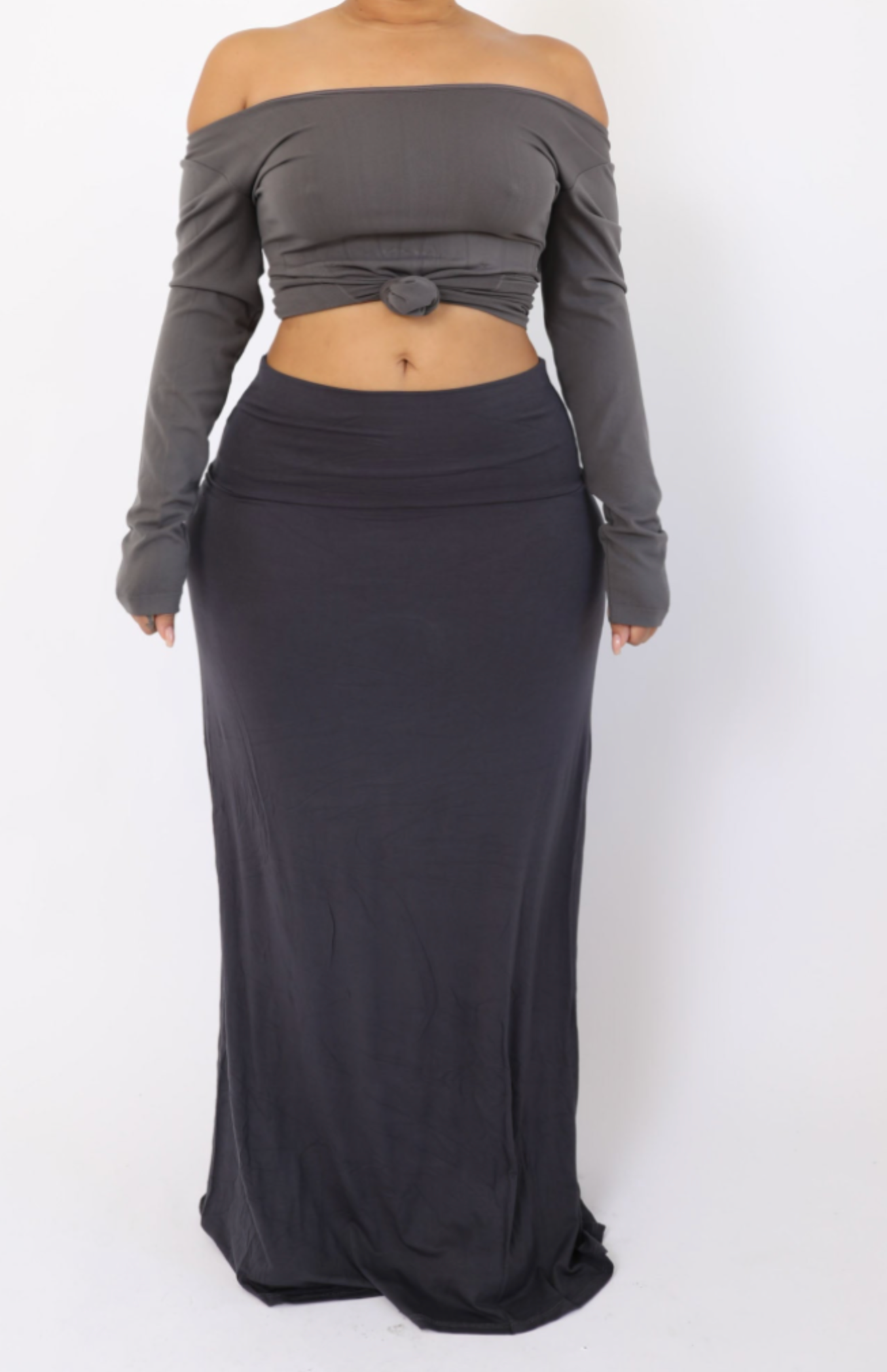 Stretch Maxi Skirt (charcoal)