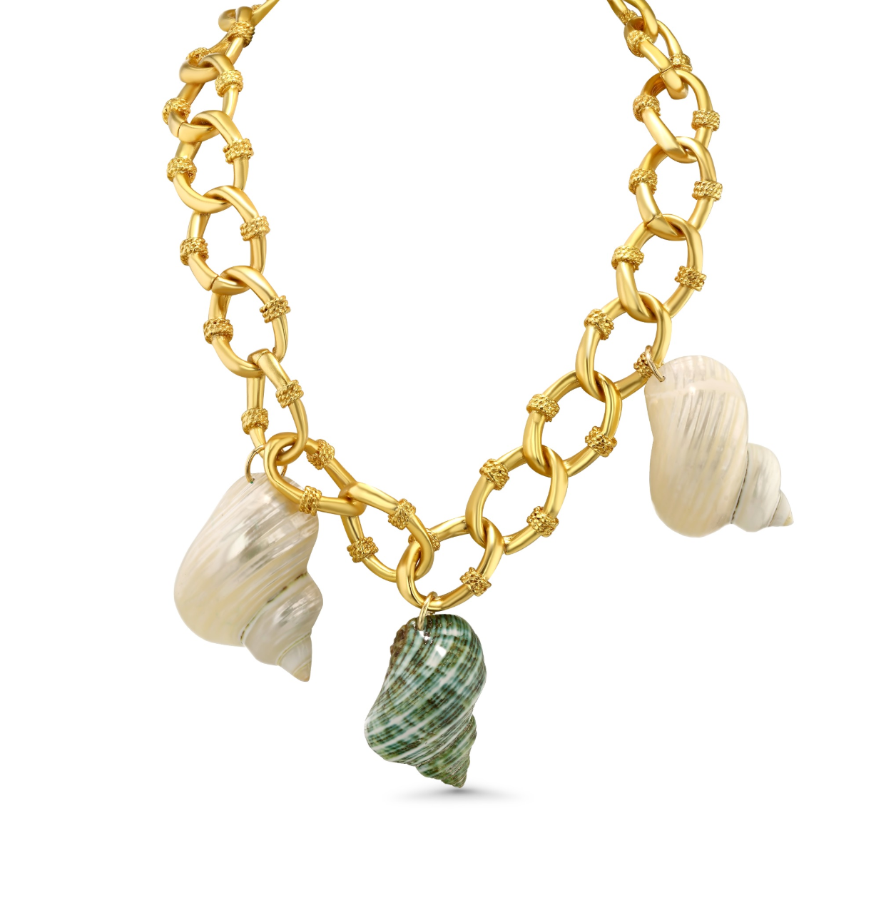 Desirita Necklace | Sound of Salt, Brass & Trumpet Shell