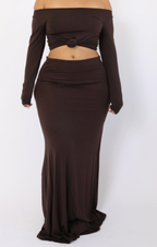 Stretch Maxi Skirt (brown)