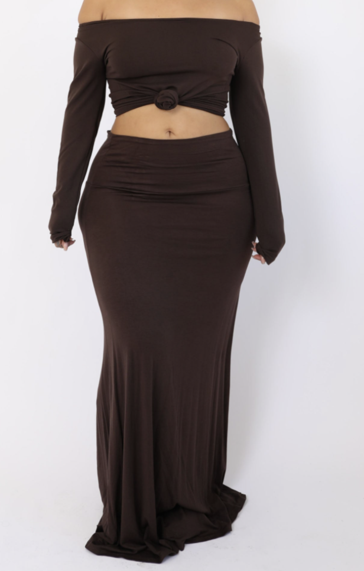 Stretch Maxi Skirt (brown)