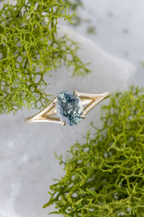 1.22ct Stella Oval Light Blue Sapphire Engagement Ring