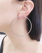Aura Pavé Diamond Ultra-Thin Eternity Hoops In Platinum, 1.50 CTW