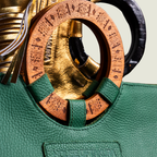 Manaka Statement Clutch -  Shamrock Green Leather