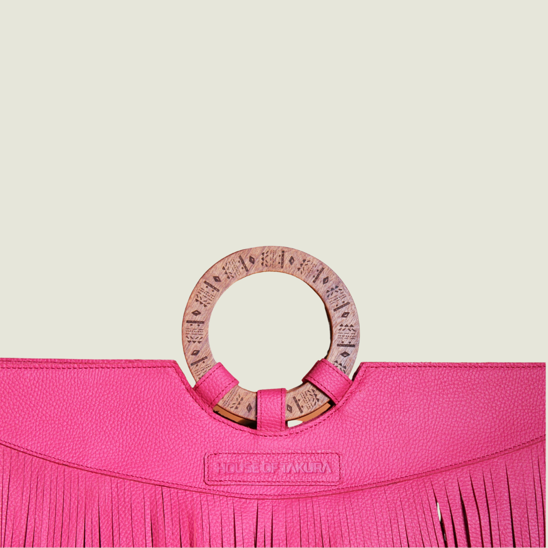 Manaka Statement Clutch - Pink Leather
