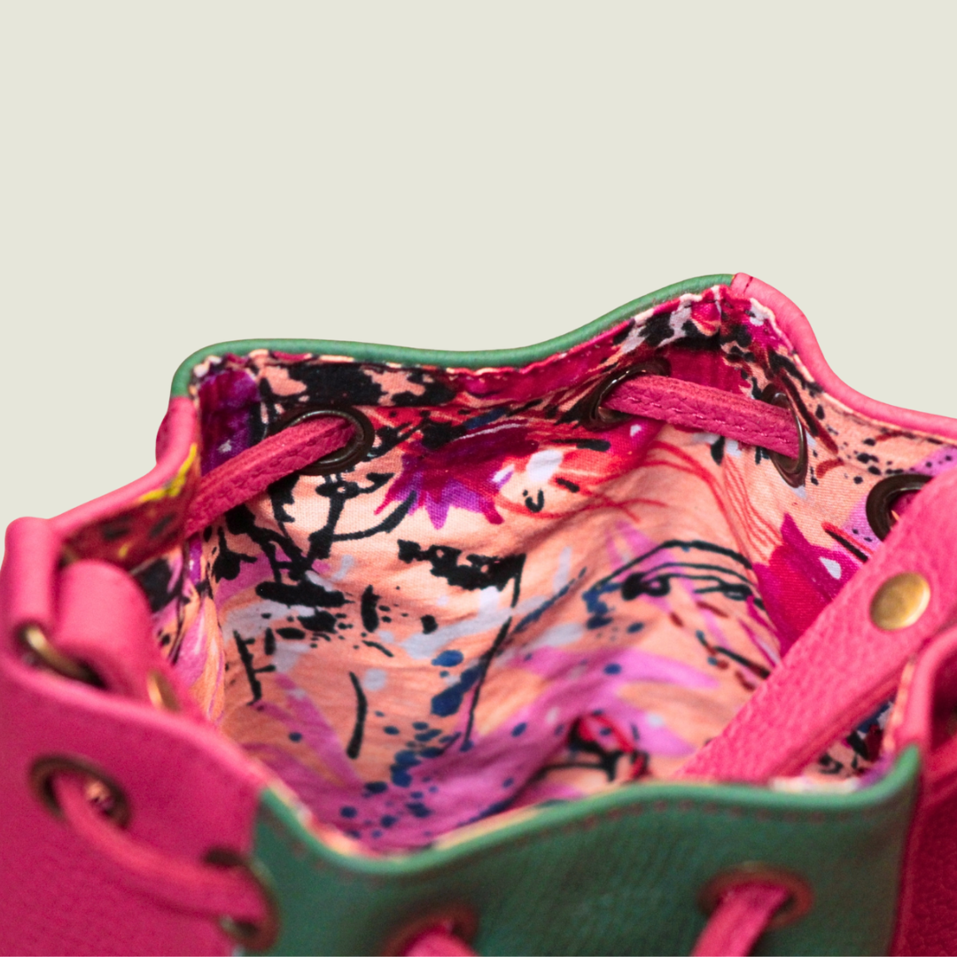 Kadiki Bag - Two Toned Pink/Green Leather