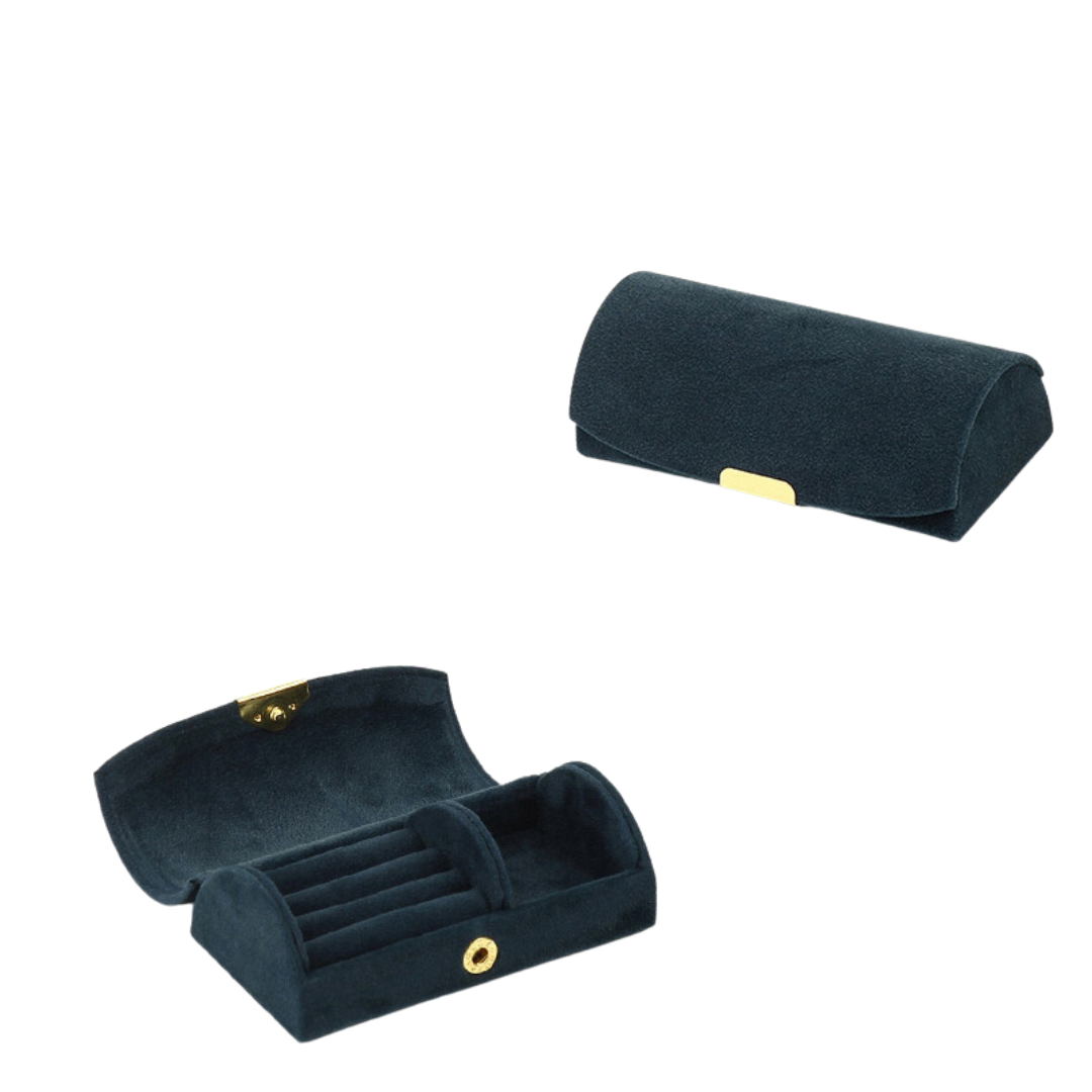 Green Velvet Travel Jewelry Box