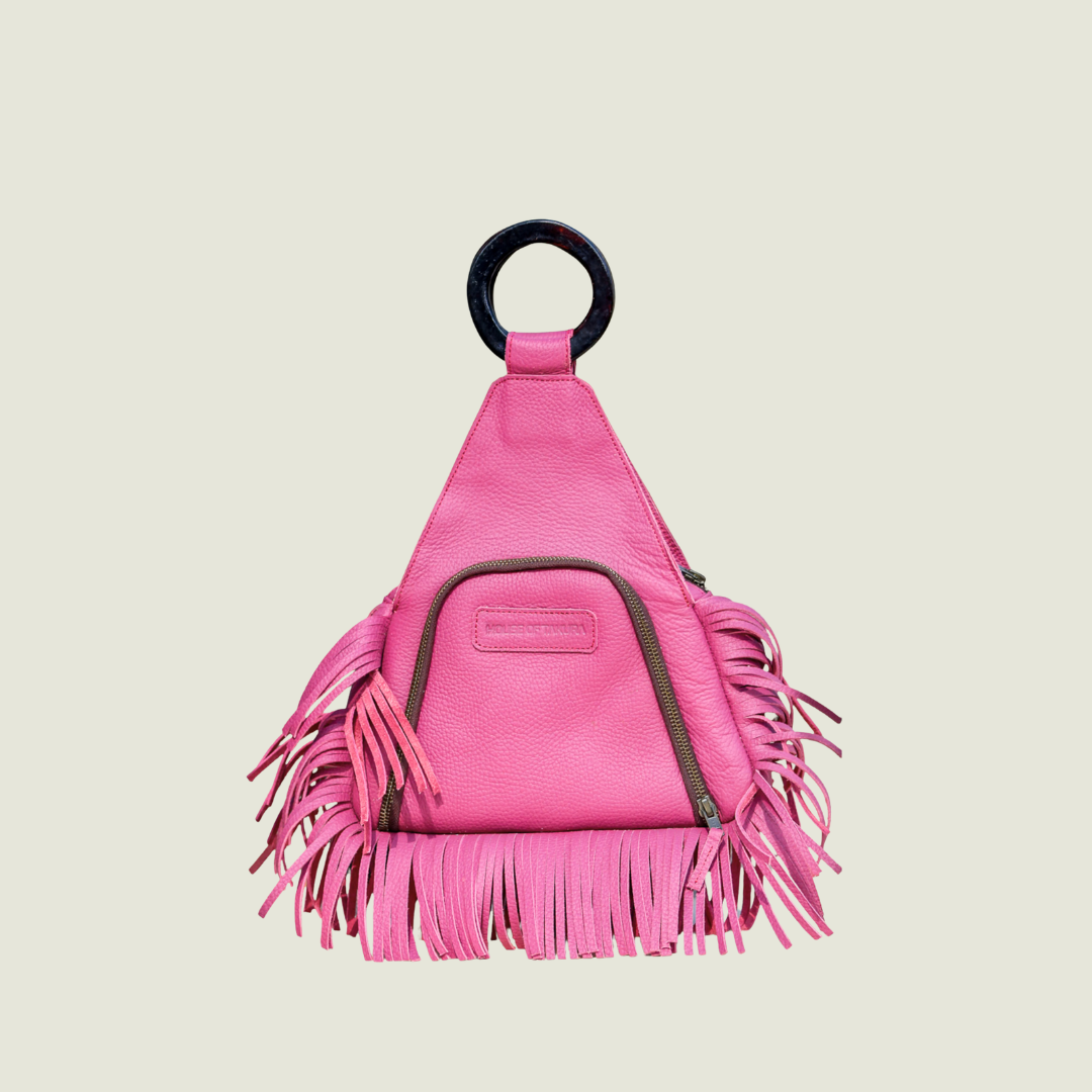 Alpha Fringe Bag – Plum Pink Leather
