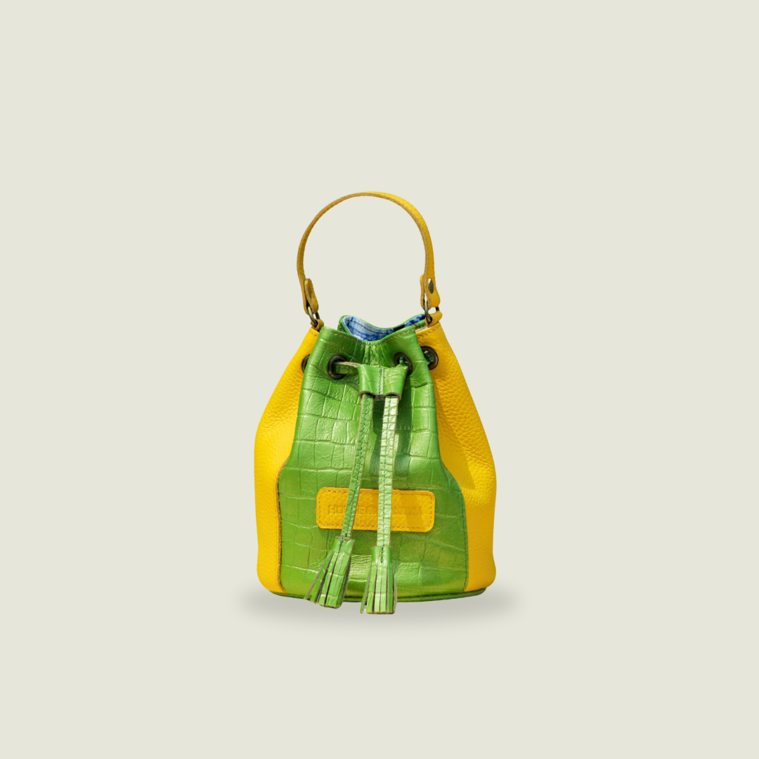 Kadiki Bag - Two Toned Green/Yellow Leather