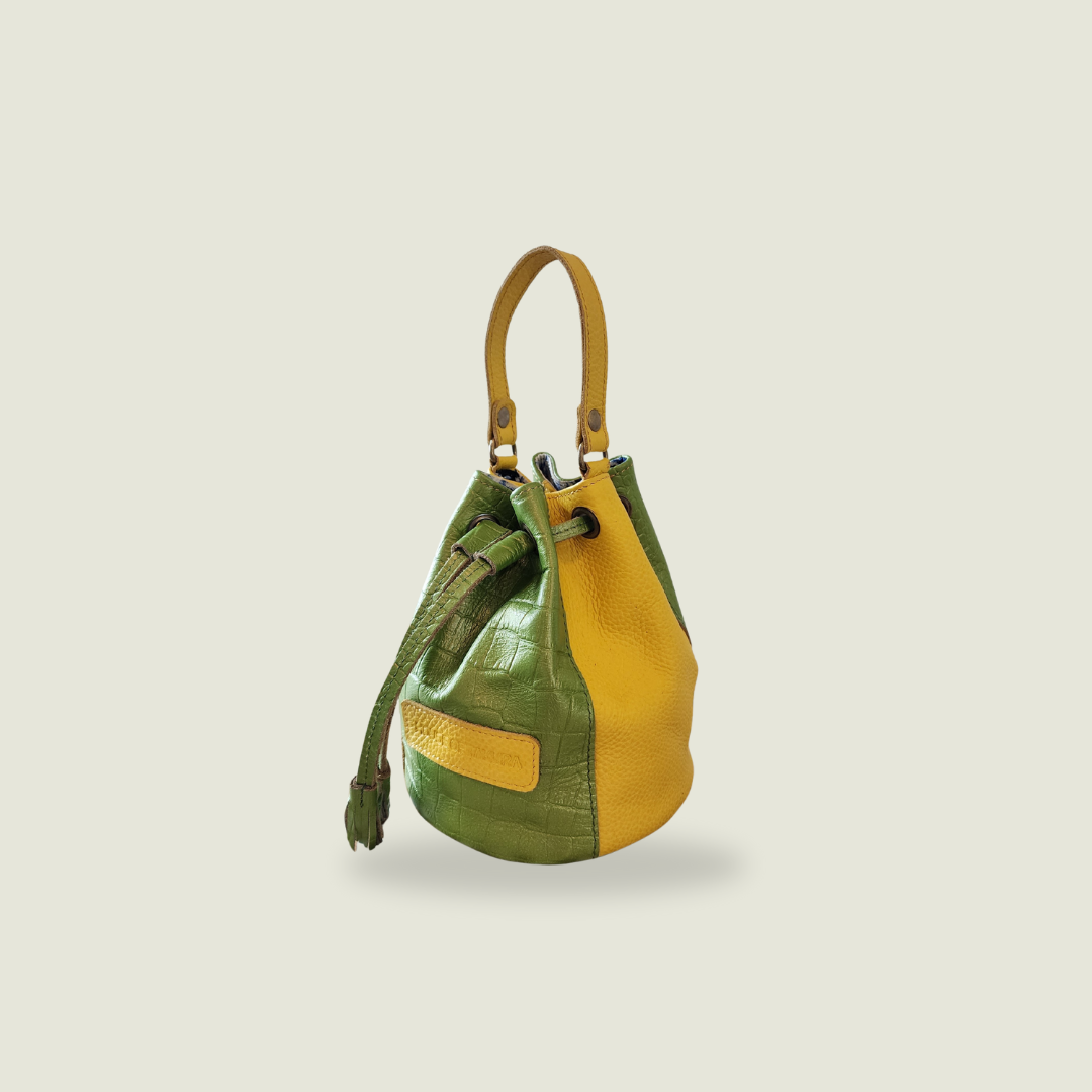 Kadiki Bag - Two Toned Green/Yellow Leather