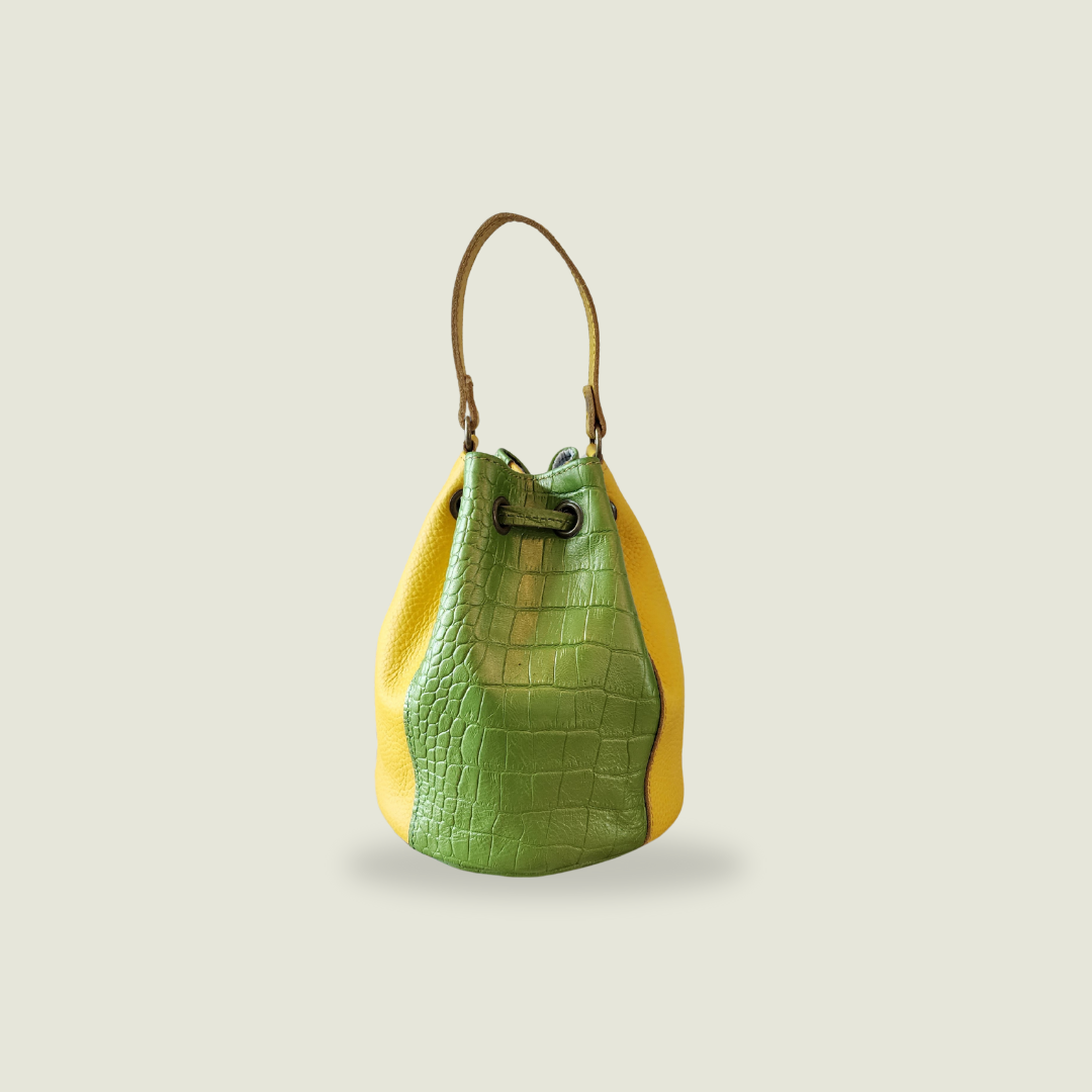 Kadiki Bag - Two Toned Green/Yellow Leather