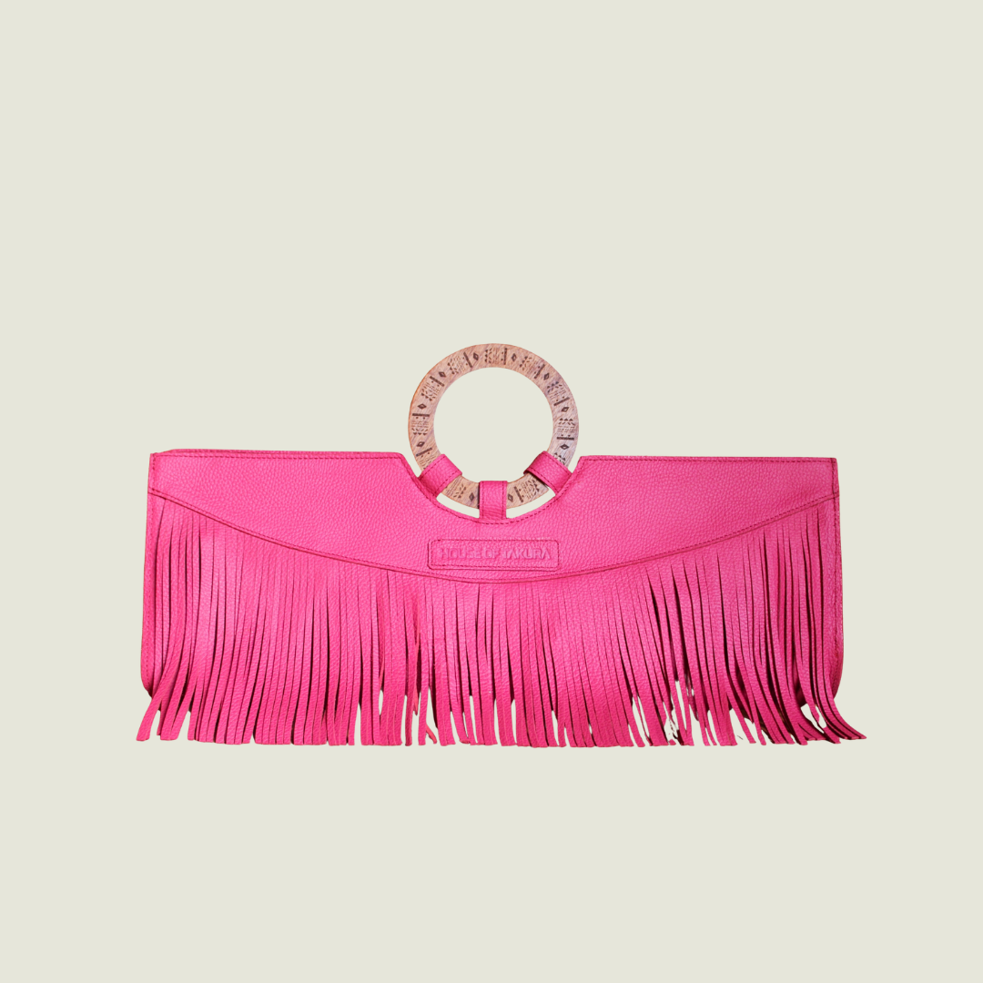 Manaka Statement Clutch - Pink Leather