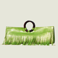 Manaka Statement Clutch - Green Croc