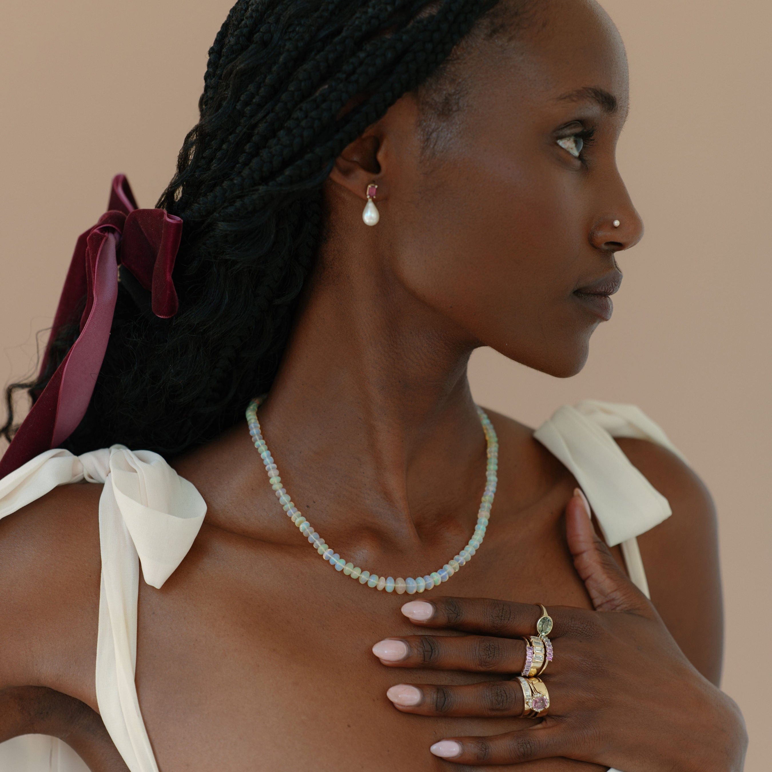 Opal Moonlight Beaded Necklace