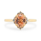 1.63ct Serena Oval Peach Sapphire & Diamond Engagement Ring
