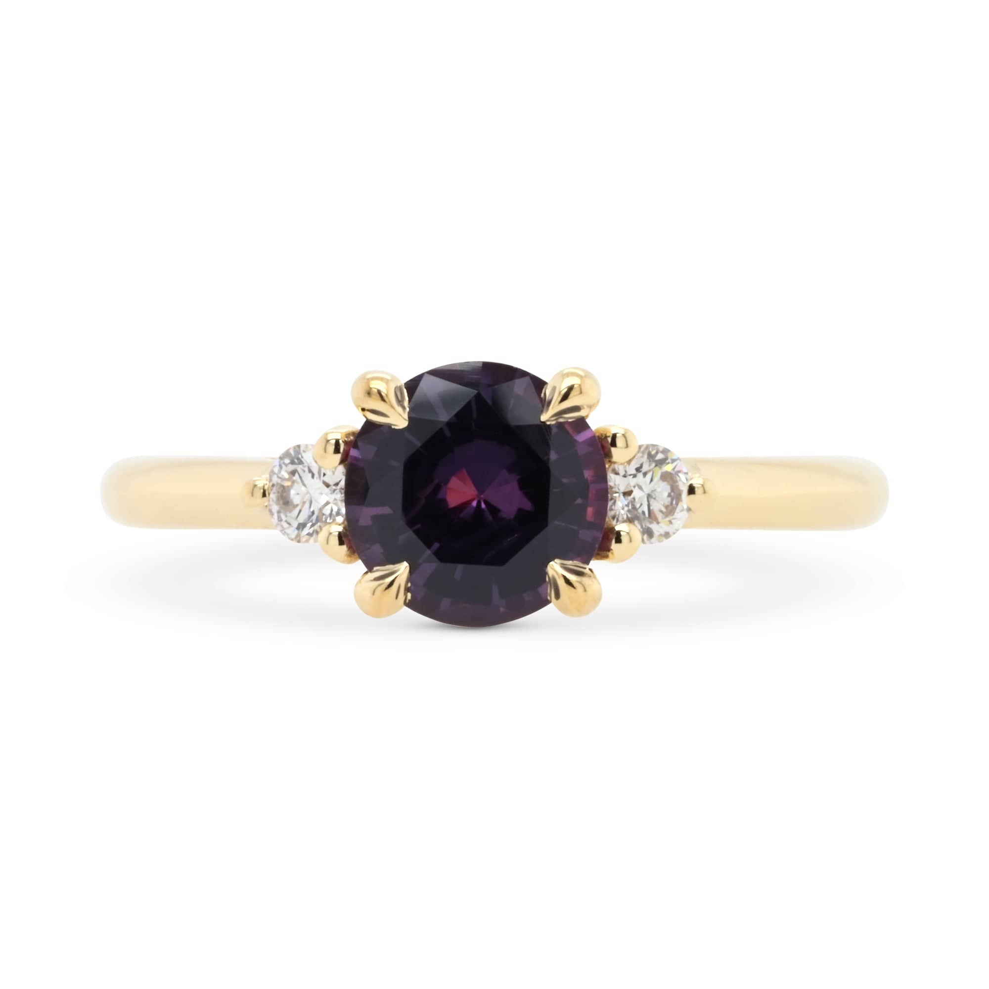 1.16ct Zara Round Plum Sapphire & Diamond Engagement Ring