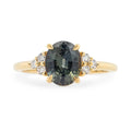 1.98ct Bella Oval Color-Shift Teal Sapphire & Diamond Engagement Ring