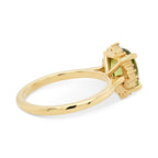 2.81ct Serena Cushion Olive Green Sapphire & Diamond Engagement Ring